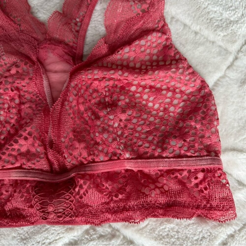 Victoria Secret | Pink Lace Mesh Very Sexy Bralette | Size Large - Picture 6 of 12
